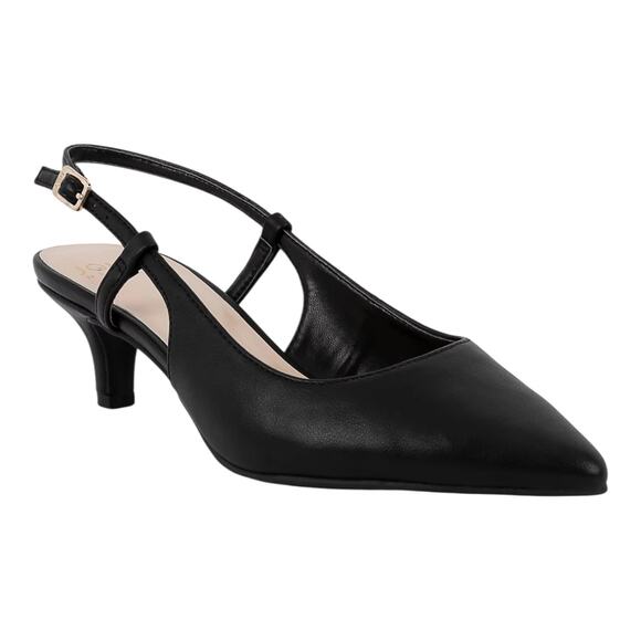 Jones New York Shoes - Jones New York Women's Charla Kitten Heel Slingback Heel Pumps Black Size 8